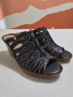 Pikolinos Capri Wedge Slip On Leather Sandals Women’s EU 37 US 6.5-7